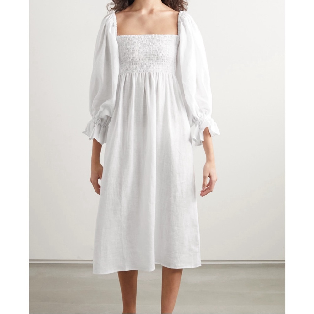 SLEEPER Atlanta Linen Dress in White NWT - Picture 5 of 8